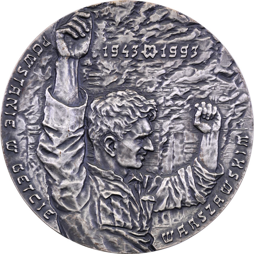 Polska. Medal 1993 MW Mordechaj Anielewicz, SREBRO - Mennica Warszawa